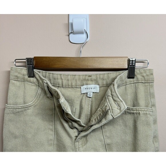 Pacsun Cargo Pants Womens Size Small 29x27 Wide Leg Baggy Taupe Skater Y2K - Picture 2 of 8